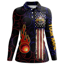 Load image into Gallery viewer, black personalized bowling shirt for women – custom name design side view