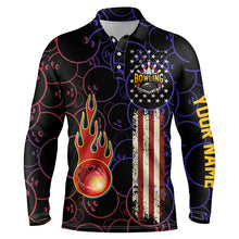 Load image into Gallery viewer, black personalized bowling shirt for men – custom name design side view