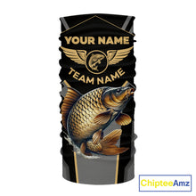 Load image into Gallery viewer, Personalized Black Carp Fishing jerseys, Team Carp Fishing Long Sleeve tournament shirts| Yellow NQS9822