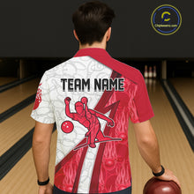 Load image into Gallery viewer, Custom Bowling Hawaiian Shirt Red flame camo Bowling Button up shirts, Bowling Team jerseys NQS11586