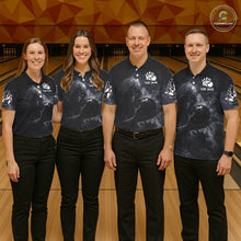 Load image into Gallery viewer, Custom Smoke Skull reaper Bowling Polo, 1/4 Zip Shirts for Men, Team bowling outfit Jerseys NQS11596