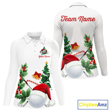 Load image into Gallery viewer, Christmas golf ball clubs Women's polo golf shirts Custom Christmas team golf jerseys NQS10805