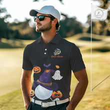 Load image into Gallery viewer, Funny pumpkin golf ball clubs Men's polo golf shirts Custom Halloween team golf jerseys NQS10807