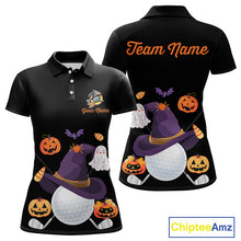 Load image into Gallery viewer, Funny pumpkin golf ball clubs Women's polo golf shirts Custom Halloween team golf jerseys NQS10807