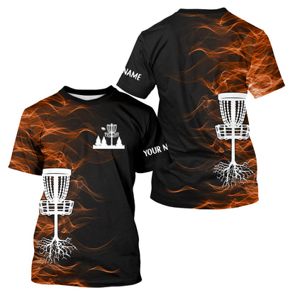 Orange smoke black Disc Golf Shirts custom team disc golf basket Unisex disc golf outfits NQS11200