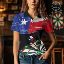 Load image into Gallery viewer, Texas Flag Dartboard Shirt for Women Custom Dart jerseys for team, patriotic dart league shirts NQS11408