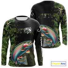 Load image into Gallery viewer, Rainbow Trout fishing camouflage Custom performance long sleeve Fishing Shirts, Trout Fishing jerseys NQS10080
