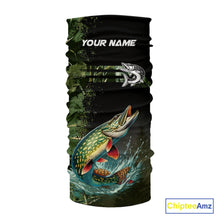 Load image into Gallery viewer, Northern Pike fishing camouflage Custom performance long sleeve Fishing Shirts, Pike Fishing jerseys NQS10082