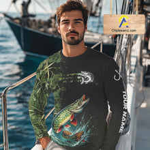 Load image into Gallery viewer, Northern Pike fishing camouflage Custom performance long sleeve Fishing Shirts, Pike Fishing jerseys NQS10082