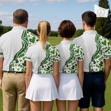 Load image into Gallery viewer, Custom White and Green St Patrick&#39;s day pattern Golf Polo Shirts For Women, team ladies golf outfit NQS11209