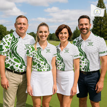 Load image into Gallery viewer, Custom White and Green St Patrick&#39;s day pattern Golf Polo Shirts For Women, team ladies golf outfit NQS11209