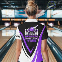Load image into Gallery viewer, Custom bowling Quarter Zip shirts for women I'm not swearing, I'm using my bowling words purple shirt NQS7434
