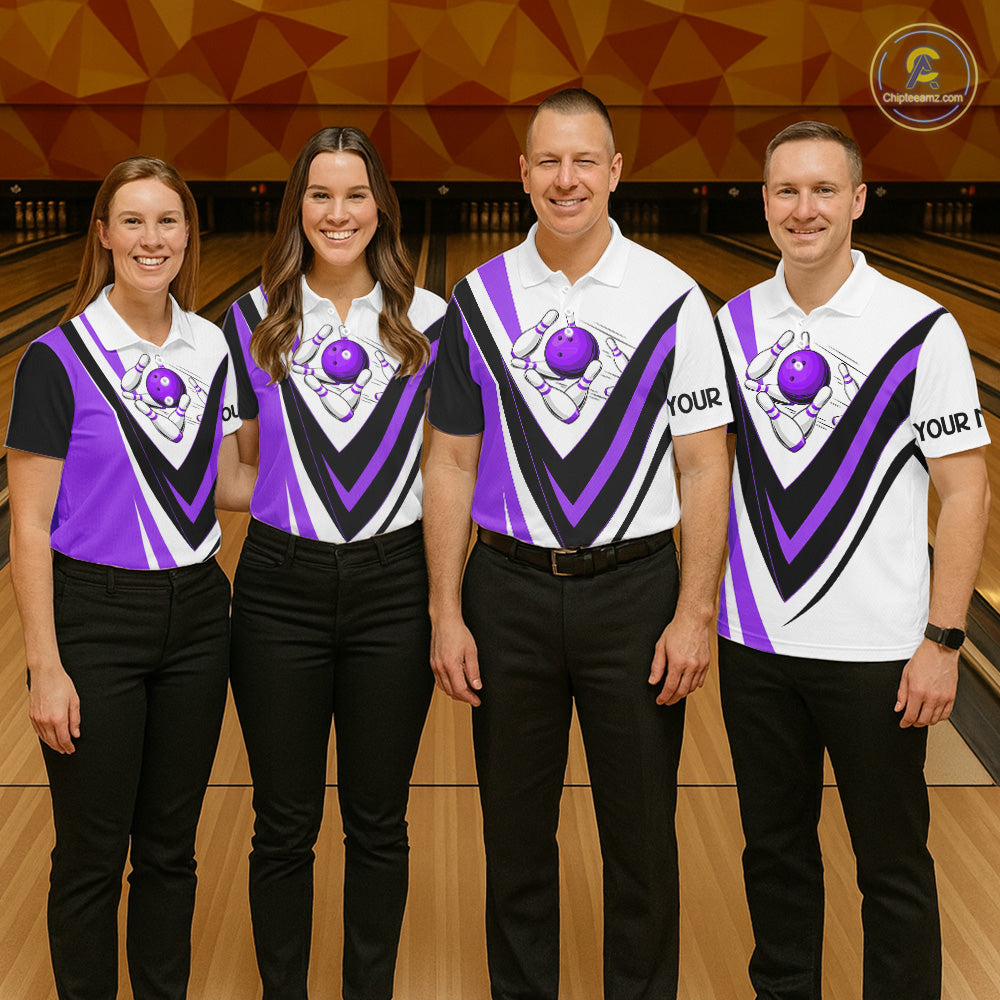 Custom bowling polo shirts for women I'm not swearing, I'm using my bowling words purple bowl shirts NQS7434