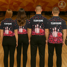 Load image into Gallery viewer, Funny Bowling Heart Pattern Valentine Bowling Shirts For Women Custom Bowling Gifts For her NQS11228