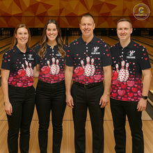 Load image into Gallery viewer, Funny Bowling Heart Pattern Valentine Bowling Shirts For Women Custom Bowling Gifts For her NQS11228