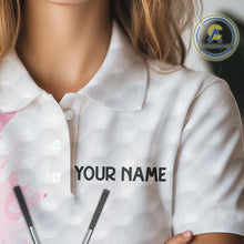 Load image into Gallery viewer, Breast cancer Women golf polo shirts custom Pink ribbon pattern golf clubs team golf tops for ladies NQS10423