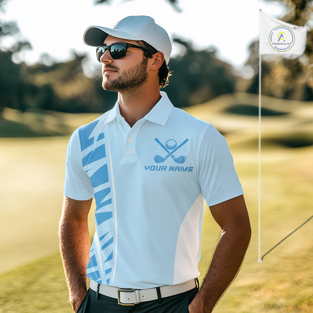 Blue Men golf polo shirts custom golf outfits for men, Gift for golf lovers NQS10850