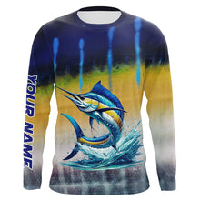 Load image into Gallery viewer, Personalized Marlin Fishing jerseys, Marlin scales UV protection performance saltwater fishing shirt NQS5254