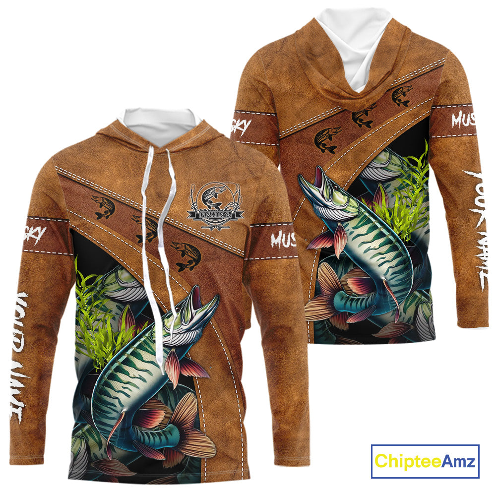 Musky fishing UV protection custom name fishing shirts, performance shirts for men, women, kid NQS10266