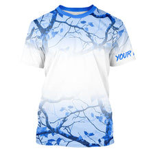 Load image into Gallery viewer, Personalized name White and Blue Camo performance long sleeve team fishing tournament shirts NQS9555