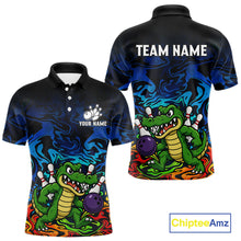Load image into Gallery viewer, Colorful Funny Alligator Bowling Shirts for Men Custom Bowling Team Jersey, Gift For Bowlers NQS11755