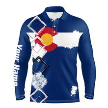 Load image into Gallery viewer, Mens golf polo shirts Colorado flag patriot custom name golf shirts for men, gift for the golfers NQS8075