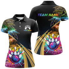 Load image into Gallery viewer, Colorful Bowling Polo, Quarter zip shirts For Women Custom Team Bowling Jerseys, Gift For Bowlers NQS8990