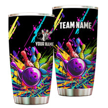 Load image into Gallery viewer, 1PC Colorful bowling Custom Stainless Steel Tumbler Cup, personalized Team bowling gifts for bowlers NQS9886