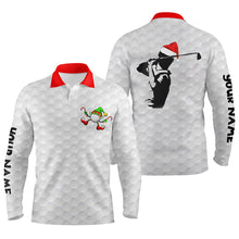 Load image into Gallery viewer, Funny Christmas golf shirts custom name Mens golf polo shirt white golf ball pattern NQS4404