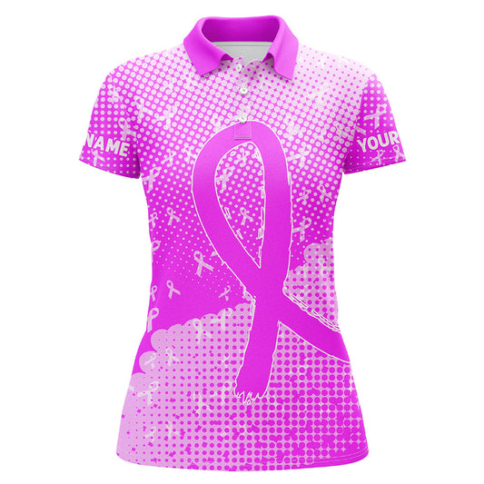 Purple ribbons pattern Custom Bowing Shirts For Women, Breast Cancer Awareness team bowling jerseys NQS8105