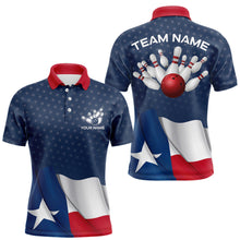 Load image into Gallery viewer, Men's bowling Polo, Quarter Zip shirts Custom name Texas flag vintage Bowling Team Bowlers Jerseys NQS9768