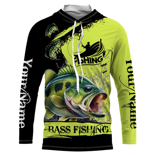Largemouth Bass fishing Custom Name performance long sleeve fishing shirts uv protection bass jerseys NQS3664