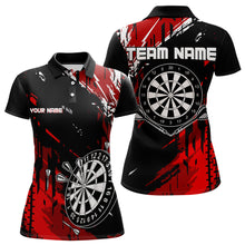Load image into Gallery viewer, Retro Black Red Pattern Custom Darts Polo, Quarter-Zip Shirts For Women Dart Team Jerseys NQS9456