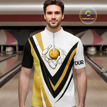 Load image into Gallery viewer, Custom Funny Bowling shirts for men I'm not swearing, I'm using my bowling words Gold bowl shirts NQS11548