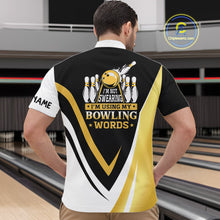 Load image into Gallery viewer, Custom Funny Bowling shirts for men I'm not swearing, I'm using my bowling words Gold bowl shirts NQS11548