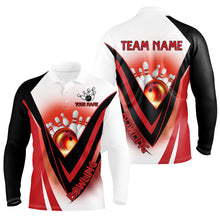 Load image into Gallery viewer, Red Light Bowling Polo, 1/4 zip Shirts For Men Custom Bowling Team League Jersey, bowling clothes mens NQS8584