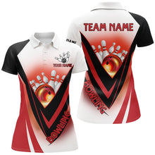 Load image into Gallery viewer, Red Light Bowling Polo, 1/4 zip Shirts For Women Custom Bowling Team League Jersey, bowling clothes NQS8584