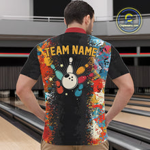 Load image into Gallery viewer, Colorful bowling jerseys Bowling Polo, 1/4 Zip Shirt for Men Custom Bowling Team shirts for bowlers NQS10566