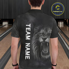 Load image into Gallery viewer, Lightning Thunder Smoke Lion Bowling Polo, 1/4 Zip Shirts For Men Custom Lion Team Bowling Jerseys NQS11162