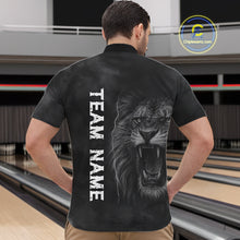 Load image into Gallery viewer, Lightning Thunder Smoke Lion Bowling Polo, 1/4 Zip Shirts For Men Custom Lion Team Bowling Jerseys NQS11162