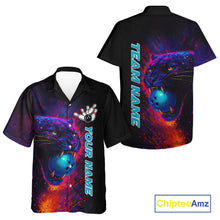 Load image into Gallery viewer, Colorful Panther Bowling Jerseys Bowling Hawaiian Shirt Custom Bowling Team shirts for bowlers NQS11186