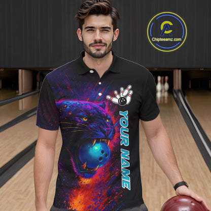 Colorful Panther Bowling Jerseys Bowling Shirt for Men Custom Bowling Team shirts for bowlers NQS11186
