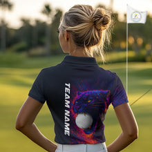 Load image into Gallery viewer, Colorful Panther Golf Polo Shirts For Women Custom ladies Golf attire, Personalized team golf gifts NQS11187