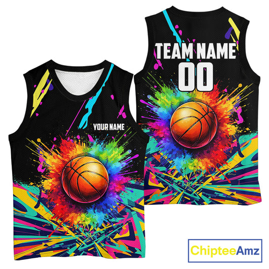 Personalized Colorful Basketball vest, t-shirt, long sleeve, hoodie custom Basketball team jerseys NQS11376