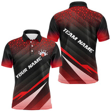Load image into Gallery viewer, Red Bowling Custom Men Bowling Polo, Quarter zip Shirts Bowling Team Jerseys Bowling Tournament NQS8885
