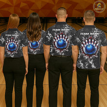 Load image into Gallery viewer, American Flag grunge Women Bowling polo shirts, 1/4 zip shirt Custom patriotic team bowling jerseys NQS11405