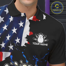 Load image into Gallery viewer, Funny Beer Bowling Shirts for Men Custom US Flag Patriotic Team Bowling Jerseys Uniforms NQS11602
