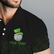 Load image into Gallery viewer, Green clover pattern Lucky golf shirt Men polo shirts custom St patrick Day golf tops for mens NQS9338