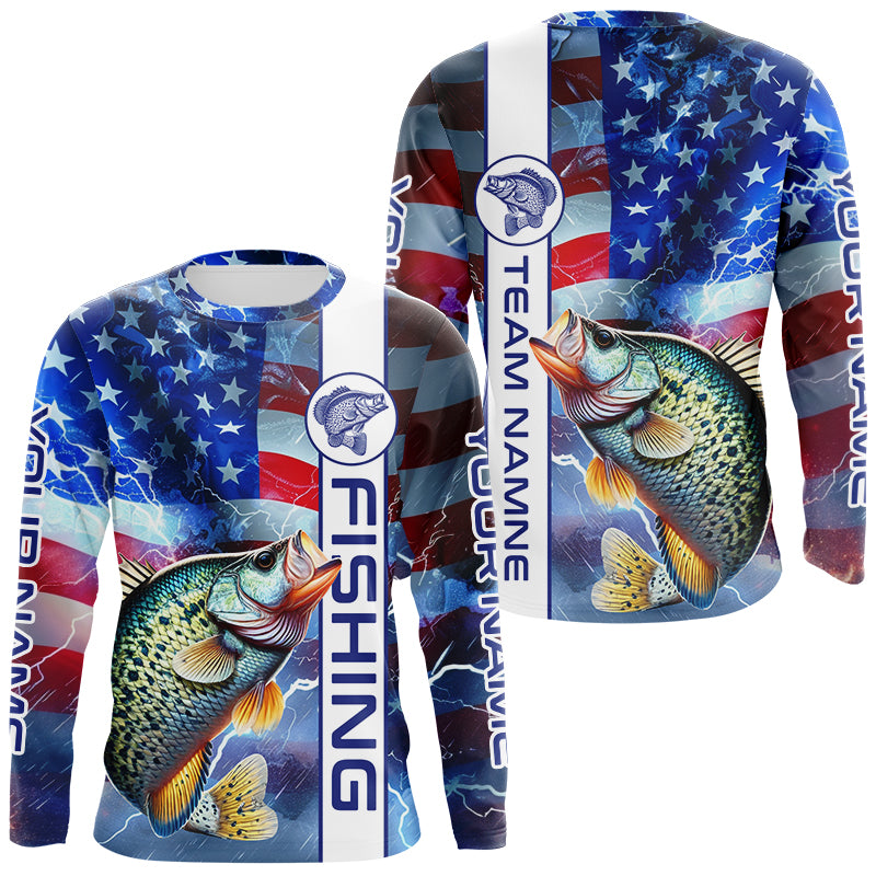 Custom Crappie Fishing Long Sleeve Fishing Shirts, Personalized Crappie Fishing Team Jerseys NQS