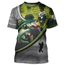 Load image into Gallery viewer, Largemouth Bass fishing scales personalized bass fishing shirts, sun protection fishing apparel NQS3294